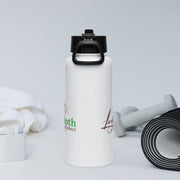 Stainless steel water bottle with a straw lid