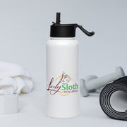 Stainless steel water bottle with a straw lid