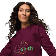 Lively Sloth unisex organic raglan sweatshirt