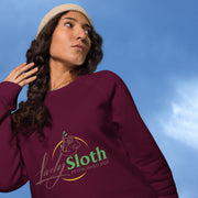 Lively Sloth unisex organic raglan sweatshirt