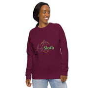 Lively Sloth unisex organic raglan sweatshirt