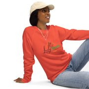 Lively Sloth unisex organic raglan sweatshirt